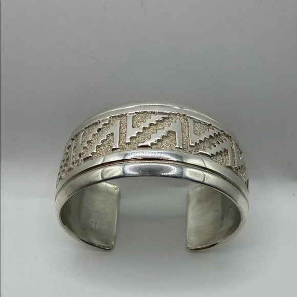 Navajo Sterling Silver Zigzag Cuff Bracelet